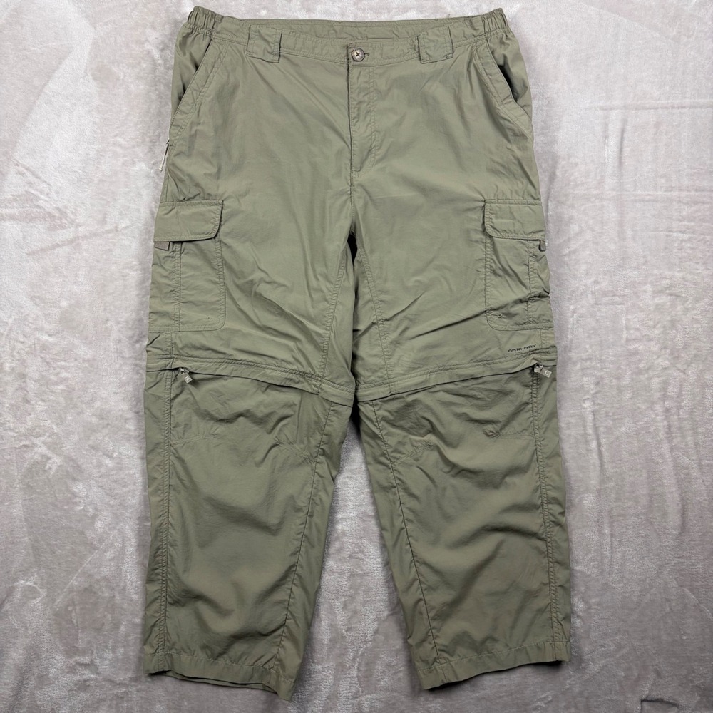 Columbia Titanium‎ Convertible Hiking Pants Gusset Khaki Mens XL Ripstop